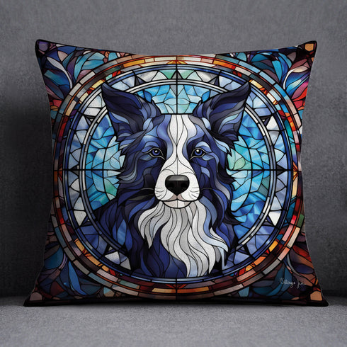 Border Collie Long Haired Suncatcher Design Cushion